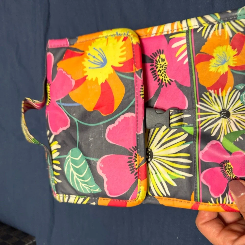 Vera Bradley Floral Bag in Pink, Orange, and Gray